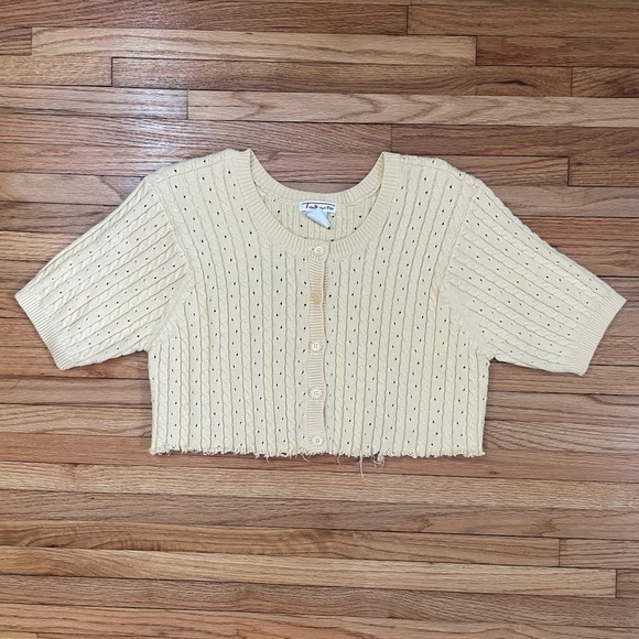 Talbots Sweaters - TALBOTS Cropped Yellow Cardigan